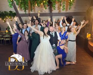 Award winning DJ entertaining a packed dancefloor at an Irish Wedding reception