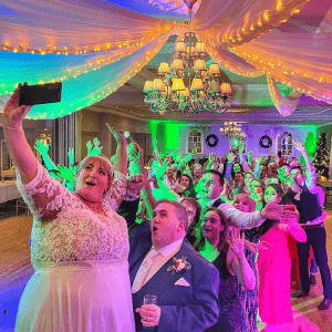 Wedding DJ Ireland entertaining a packed dancefloor at a wedding reception