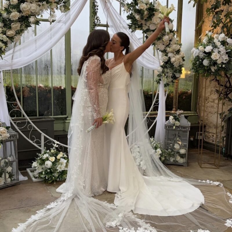 Brides dancing at her wedding reception in Ireland